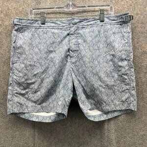 Orlebar Brown Shorts Mens 36 Gray Chino Flat Golf Patterned Classic Printed